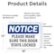 Signmission Please Make Sure This Door Stays Locked, 18 in W x Rectangle, Vinyl Decal OS-2PACK-NS-D-1218-L-17523 - alternate 3